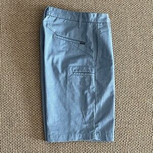 NWT VOLCOM Blue Frickin Stripe Chino Shorts Stretch Sz 28